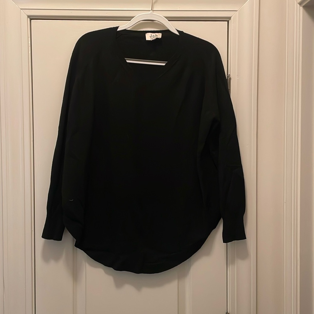 J O H cashmere black vneck sweater.   XL